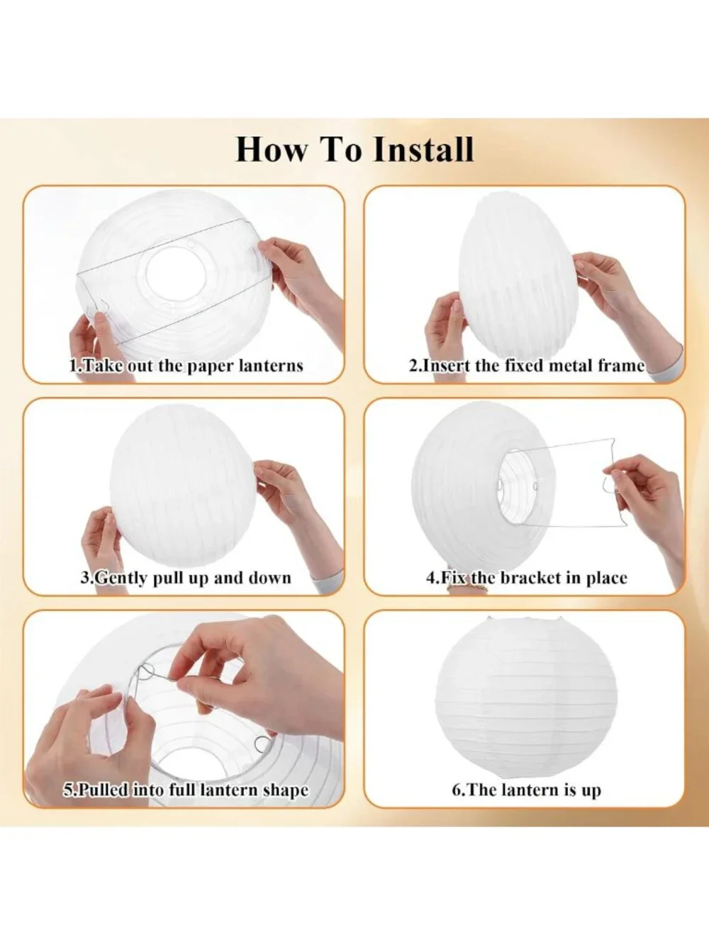 30Pcs White Paper Lanterns - 10